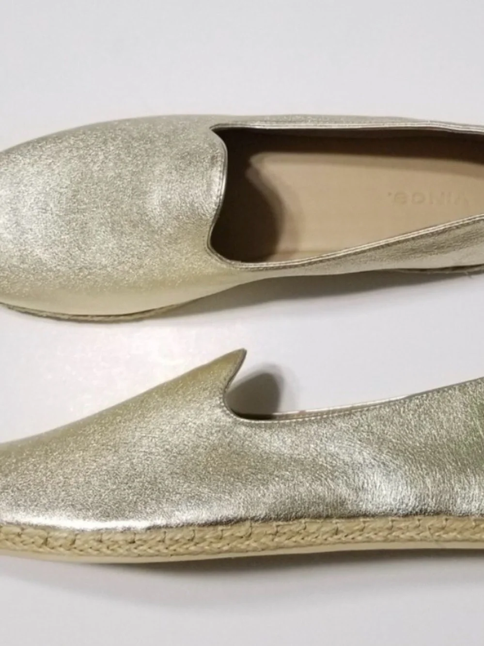 Vince Shimmering Gold Espadrille Flats